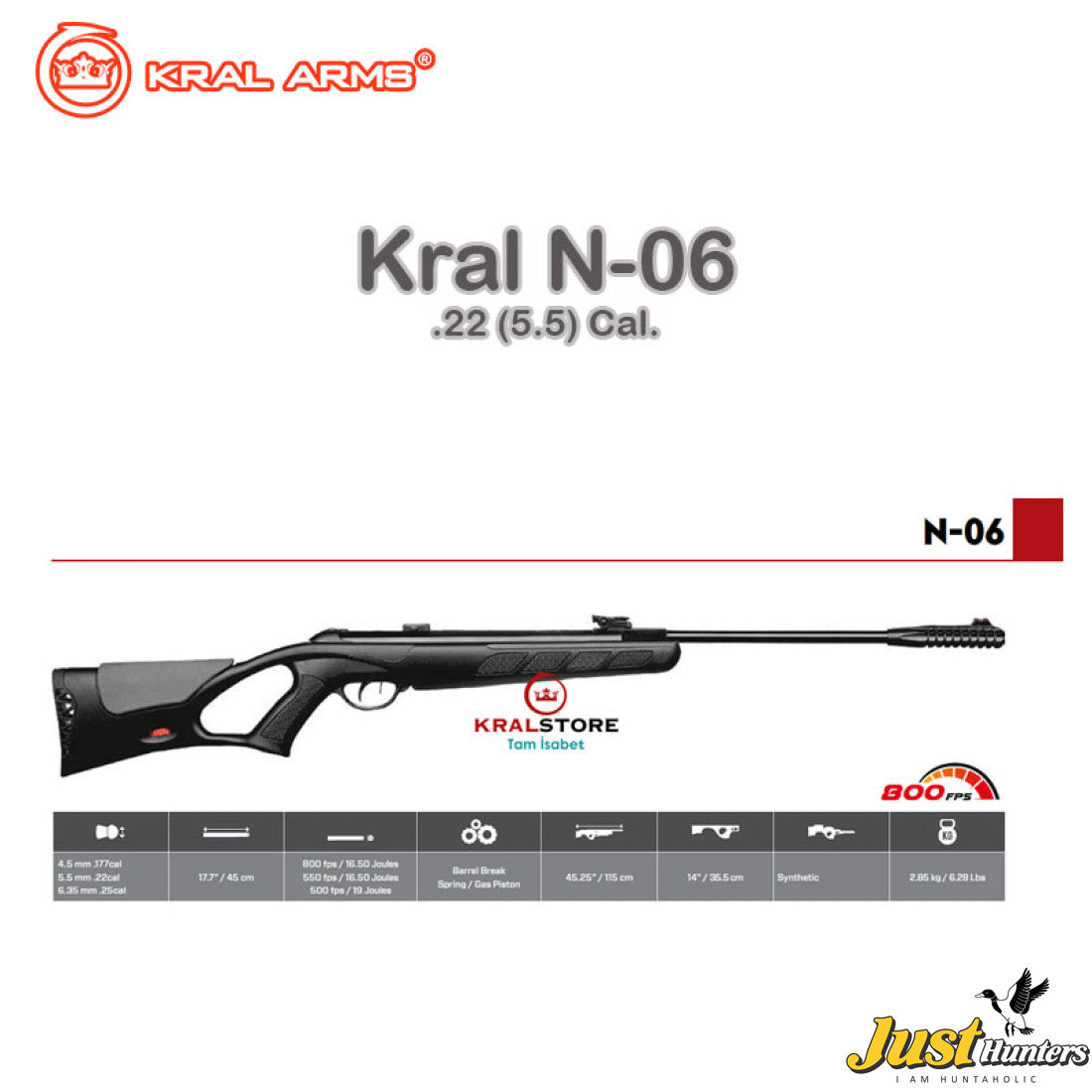 Kral Arms Airgun N-06 Cal .22