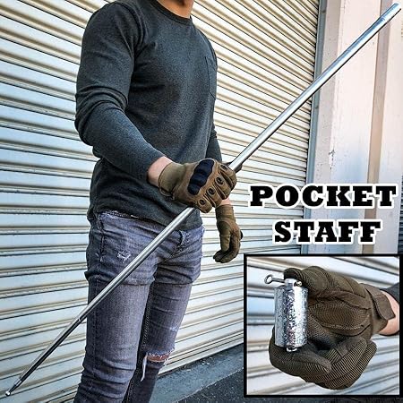Magical Safety Stick | Silver Appearing Cane Metal Steel Professional Trick Prop Stretchable Extendable Pocket Stick | Pocket Stick, Magic Wand Stick Toy for Kids Girls Boys Adult