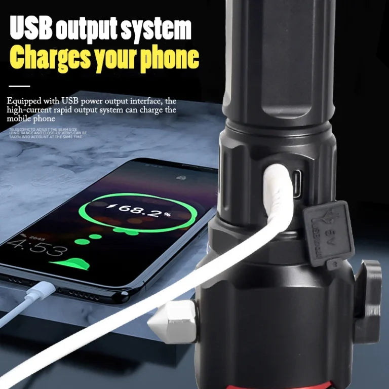 Multi-functional High Power LED Flashlight Rechargeable Waterproof