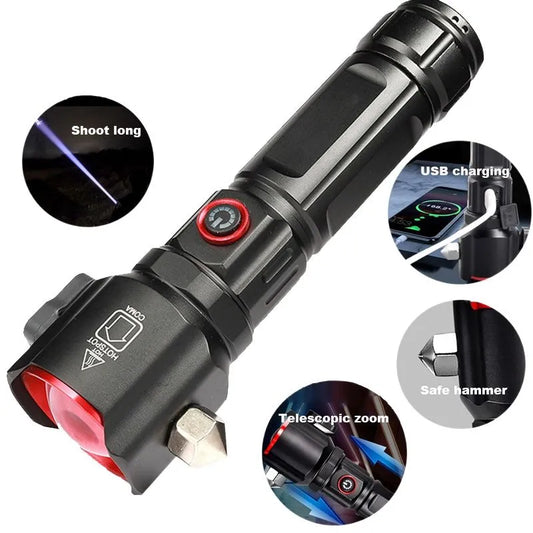 Multi-functional High Power LED Flashlight Rechargeable Waterproof