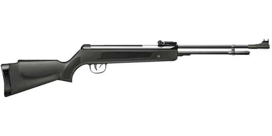 Snowpeak B3-3P Air Rifle 5.5mm/0.22 - Syntheticunder  Available in .22 (5.5 mm) caliber.  TRUGLO fiber optic sights with contrasting fiber colors  Rubber butt pad for recoil absorption.  Muzzle Velocity: 460 FPS
